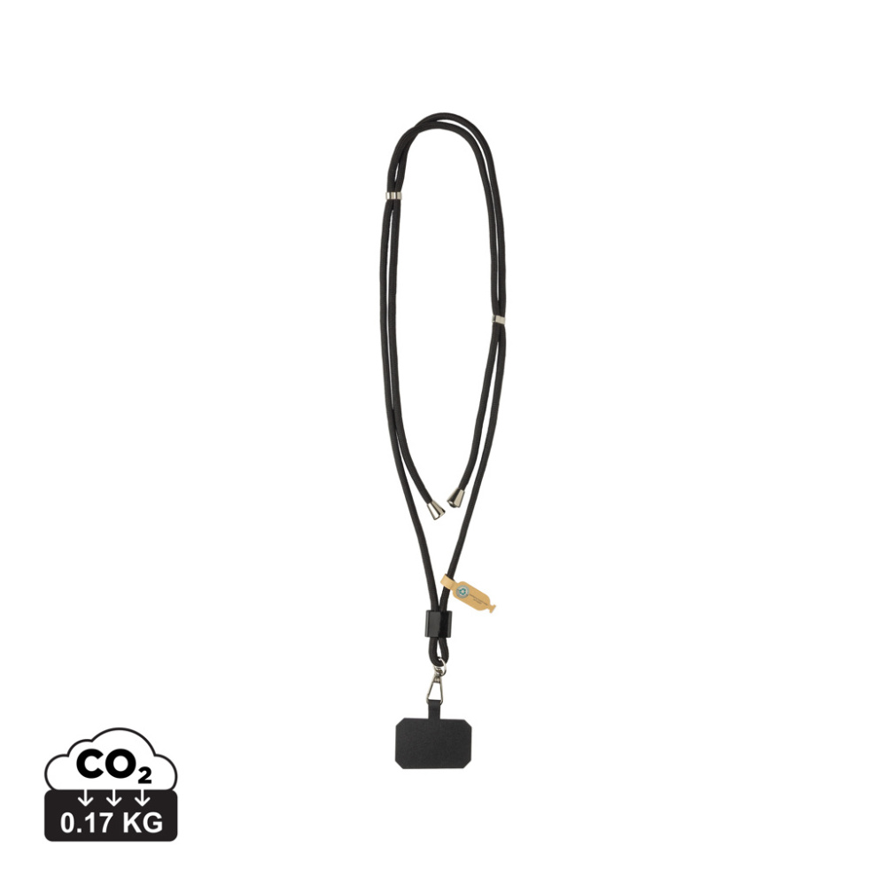 Logotrade promotional product picture of: CarryLoop RCS recycled PET adjustable phone holder lanyard