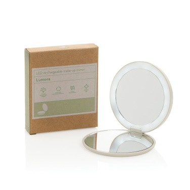 Logotrade promotional merchandise picture of: Lumora RCS recycled plastic LED re-chargeable make-up mirror