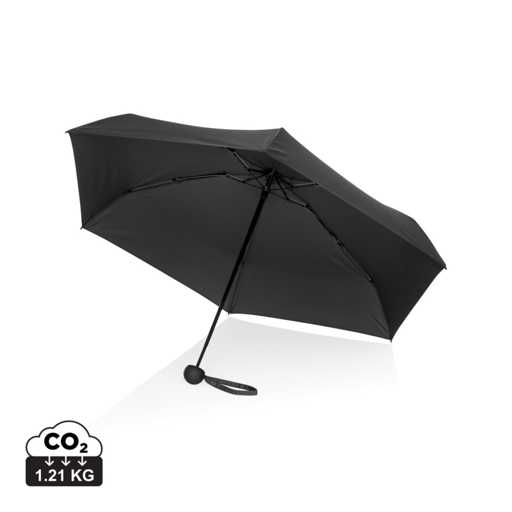 Logo trade advertising products image of: 19.5" Aware™ RPET super mini manual 190T Pongee umbrella