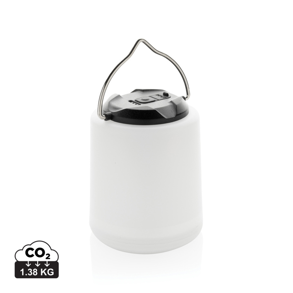 Logo trade advertising product photo of: Limio RCS recycled plastic portable re-chargeable table lamp