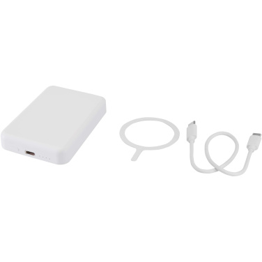 Logotrade corporate gift picture of: Acrab 5000 mAh 15W magnetic wireless power bank with 20W PD - made from recycled plastic