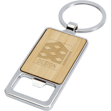 Logotrade promotional item image of: Snapper bamboo keychain with bottle opener