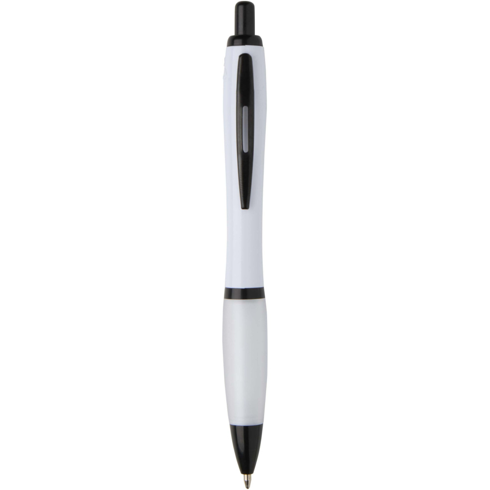 Logo trade corporate gifts picture of: Nash recycled plastic ballpoint pen with black trims (black ink)