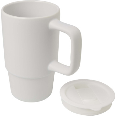 Logo trade promotional gifts picture of: Carter 450 ml ceramic mug with plastic lid