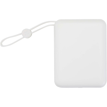 Logotrade corporate gift image of: Acrux 10.000 mAh 35W tablet power bank with built in Type-C cable - made from recycled plastic