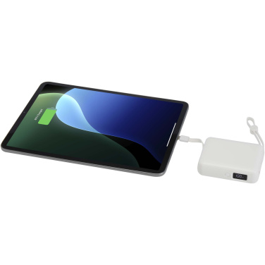 Logo trade advertising products image of: Acrux 10.000 mAh 35W tablet power bank with built in Type-C cable - made from recycled plastic