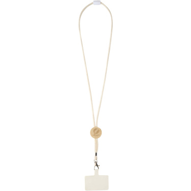 Logotrade promotional merchandise image of: Adhab smartphone lanyard with bamboo details