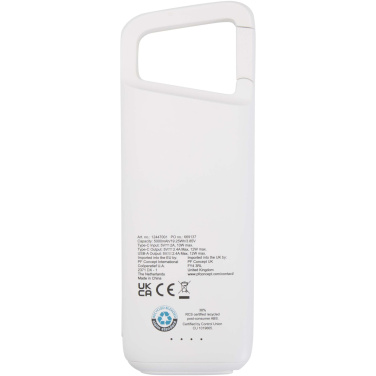 Logotrade corporate gift picture of: Alkes 5000 mAh 12W recycled plastic water resistant power bank with carabiner