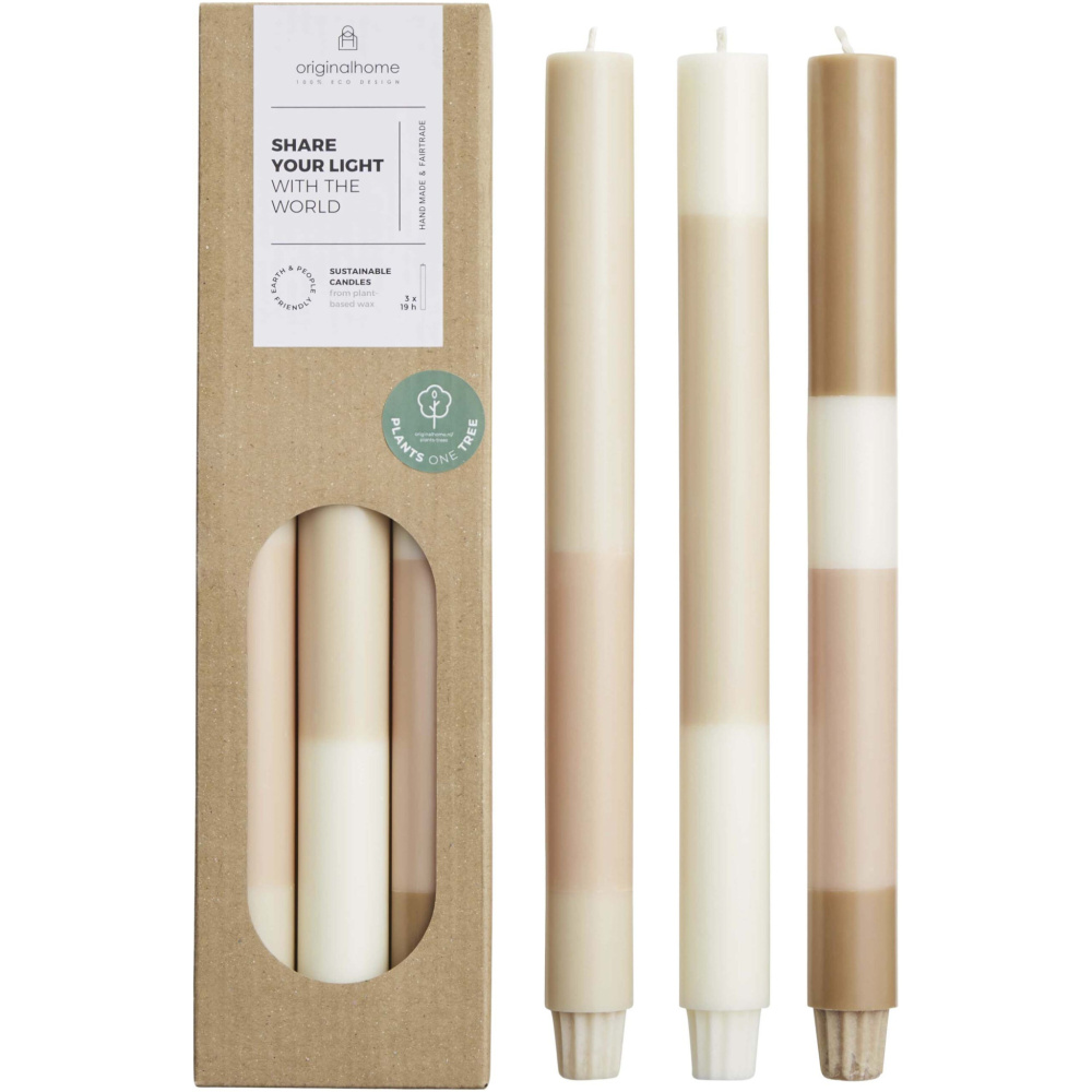Logo trade promotional gift photo of: Originalhome layered limestone candles - set of 3