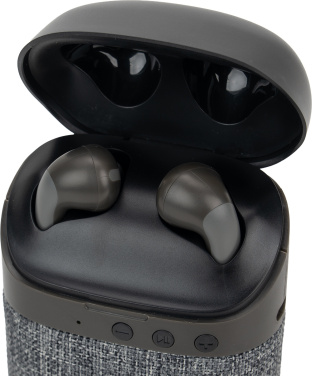 Logo trade business gift photo of: Bluetooth Speaker HF01 with Built-in Earbuds 2 in 1
