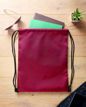 Logo trade promotional gifts image of: Drawstring bag in 420D RPET