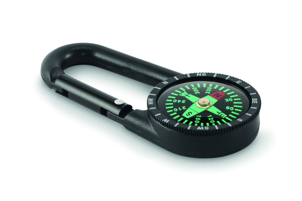 Logo trade advertising product photo of: Outdoor compass with carabiner