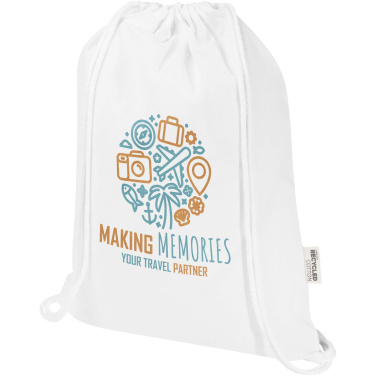 Logo trade promotional product photo of: Peru Blend 180 g/m² GRS recycled drawstring bag 5L
