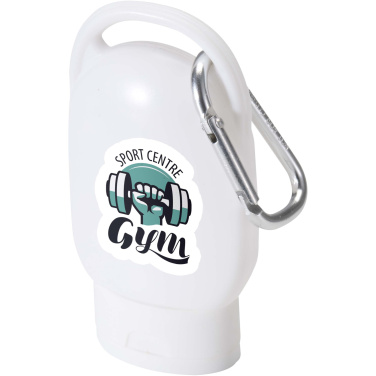 Logo trade promotional gifts image of: Rosie SPF 30 suncream with carabiner