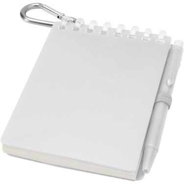 Logotrade business gift image of: Lig Mini recycled outdoor soft cover notebook and ballpoint pen set (black ink)