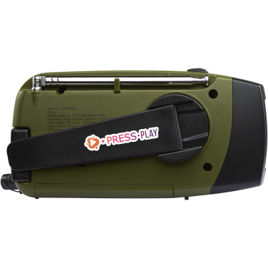 Logo trade promotional product photo of: Avior RCS recycled plastic emergency radio