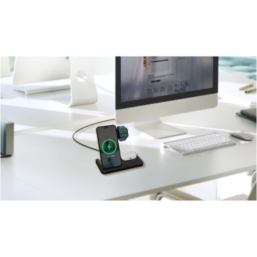 Logotrade business gifts photo of: SCX.design W28 3-in-1 wireless charging base with phone stand