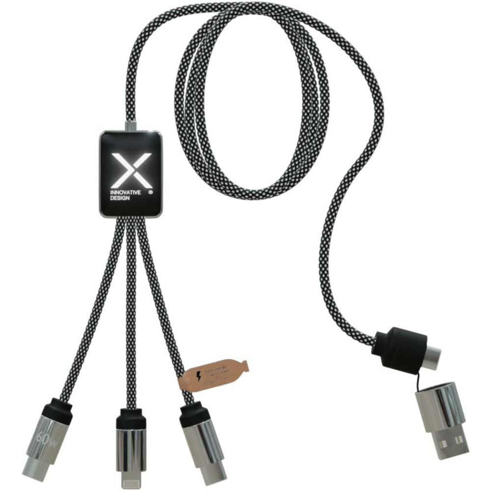 Logo trade promotional giveaways picture of: SCX.design C33 60W Type-C charging cable with dual light-up logo 