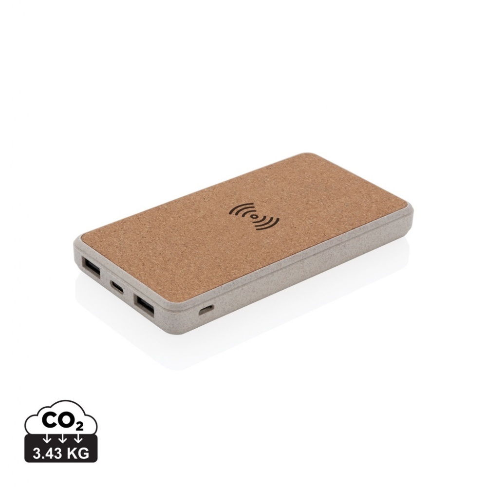 Logo trade ärikingid foto: Korgi- ja nisukõrrega 8000 mAh 5W juhtmevaba akupank
