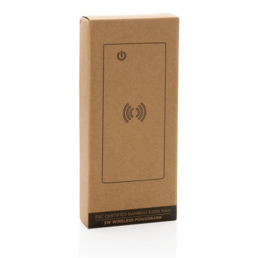 Logotrade reklaamtooted pilt: Bambusest 8000 mAh 5W juhtmevaba akupank