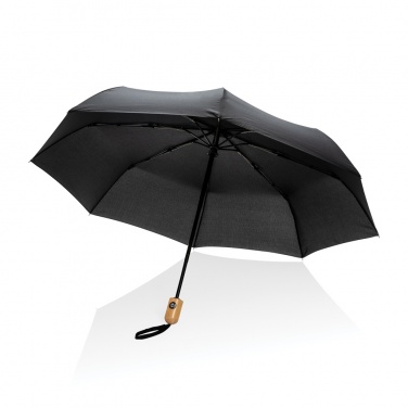 Logotrade meened pilt: 21" Impact AWARE™ RPET 190T bambusest automaatne avatav/sulgev vihmavari