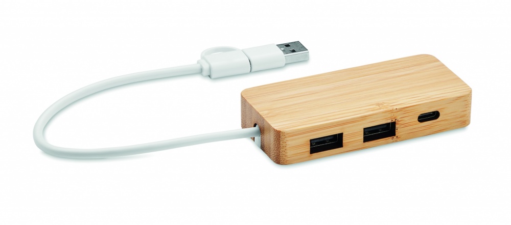 Logo trade meene pilt: Bambusest USB 3 pordiga jaotur
