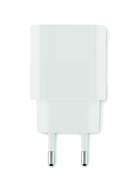 Logo trade reklaamkingituse pilt: 20W 2-pordiline USB-laadija EU pistik