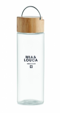 Logo trade reklaamkingituse pilt: Klaaspudel 500ml bambusest kaas