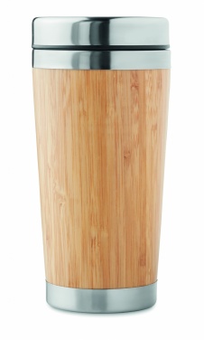 Logotrade firmakingituse foto: Topeltseintega bambusest termostass 430ml