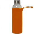 Klaaspudel Klagenfurt roostevabast terasest korgiga 500 ml, oranž