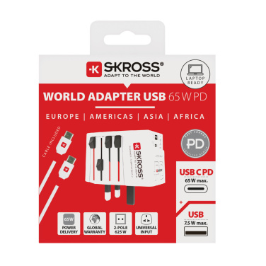 Logo trade firmakingitused foto: SKROSS World Travel Adapter MUV 65W PD USB C kaabliga