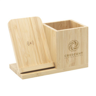 Logotrade firmakingi foto: Bamboo Boss 15W laadija/pliiatsihoidja