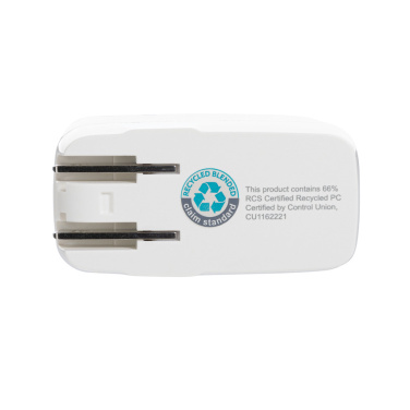 Logo trade firmakingitused foto: TravelCharge Pro RCS plastikust reisilaadija USB C-ga