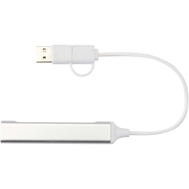 Logotrade firmakingitused pilt: Alkaid 4-pordiline USB-A ja Type-C jaotur kahe sisendiga