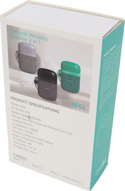 Logotrade ärikingituse foto: Bluetooth-kõlar HF01 sisseehitatud kõrvaklappidega 2-ühes
