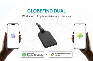 Logo trade reklaamkingi pilt: Globefind Dual RCS pagasisilt ülemaailmse asukoha määramisega