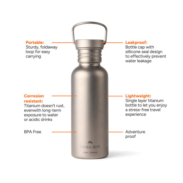 Logotrade firmakingitused pilt: Nordic Drift Trail Ultra Light Titanium 600ml veepudel