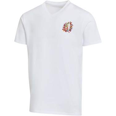 Logotrade reklaamtooted pilt: Balfour 200 g/m² lühikeste varrukatega V-kaelusega unisex OCS orgaaniline T-särk