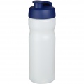 Baseline® Plus 650 ml -urheilujuomapullo läppäkannella, Läpinäkyvä / sininen
