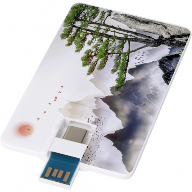 Logotrade mainostuote tuotekuva: Duo Slim 32 Gt USB-asema, Type-C ja USB-A 3.0