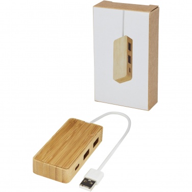 Logo trade liikelahja mainoslahja tuotekuva: Tapas USB-hubi bambusta