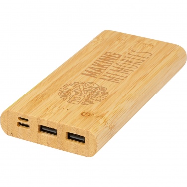 Logo trade mainostuote kuva: Tulda-varavirtalähde, 10,000 mAh, bambua