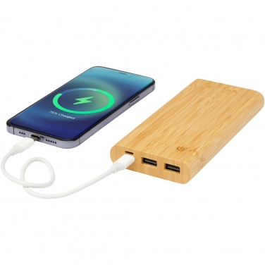 Logo trade mainoslahja ja liikelahja tuotekuva: Tulda-varavirtalähde, 10,000 mAh, bambua