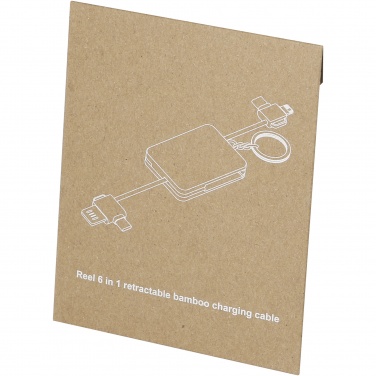 Logo trade liikelahja kuva: Reel kuusiosainen bambuavaimenperä-latauskaapeli