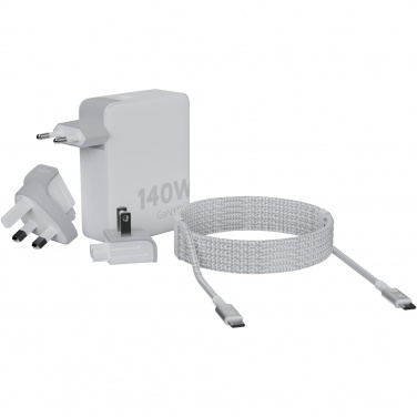 Logo trade liikelahjat mainoslahjat kuva: Xtorm XVC2140 GaNUltra 140 W matkalaturi 240 W USB-C PD -kaapelilla