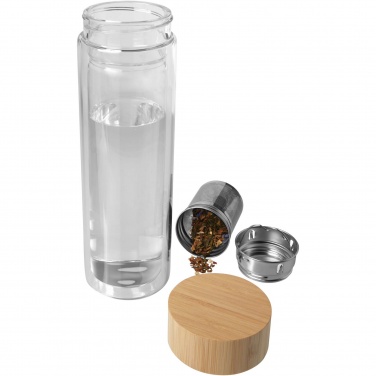 Logo trade mainoslahja kuva: Bailey 400 ml:n borosilikaattilasinen infuusiopullo bambukannella