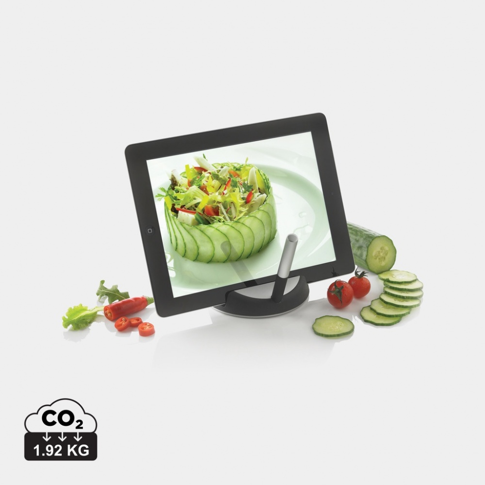 Logo trade mainoslahja ja liikelahja tuotekuva: Chef-tablettiteline kosketuskynällä