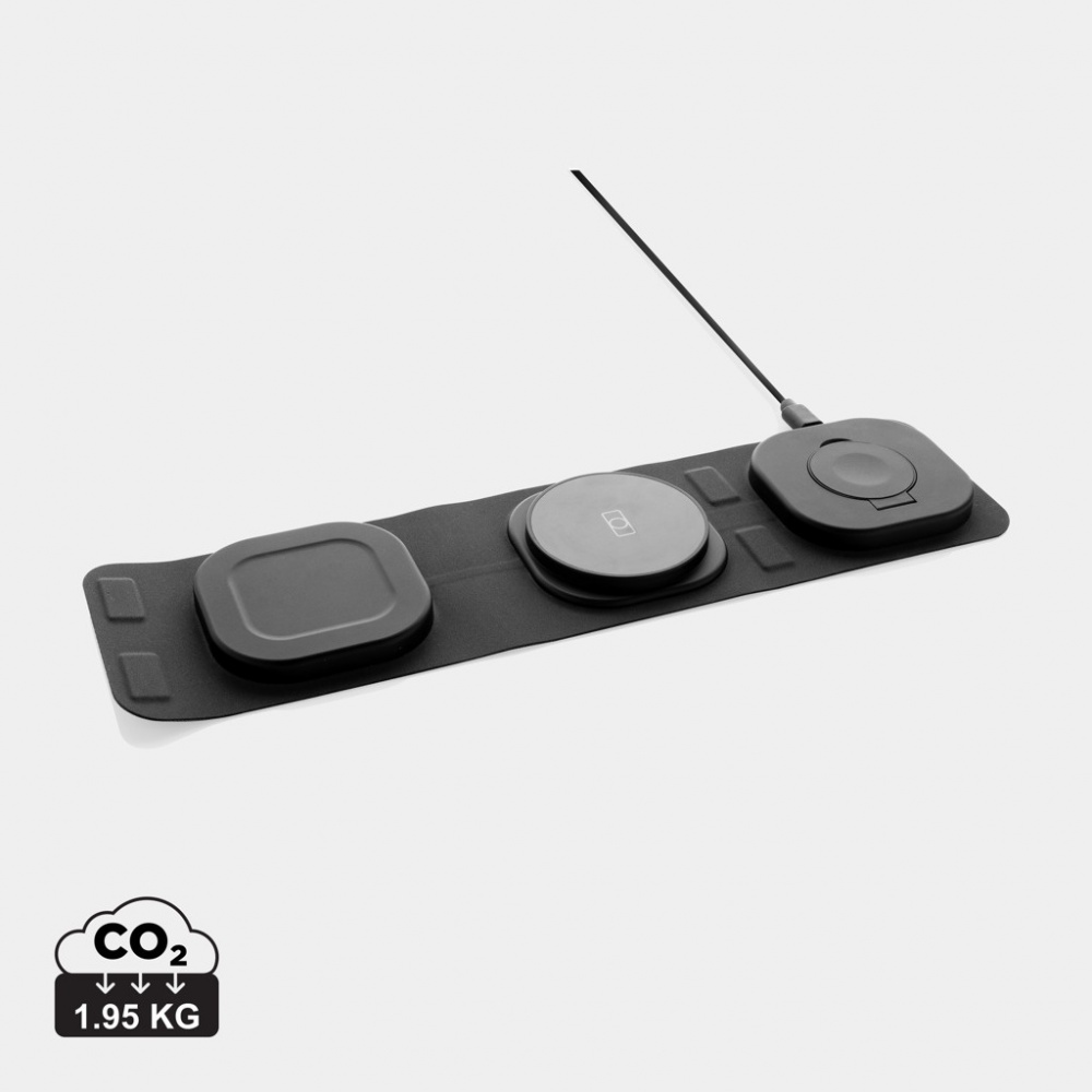Logo trade mainoslahjat ja liikelahjat kuva: Swiss Peak RCS rplastic 3-in-1 langaton 15W matkalaturi