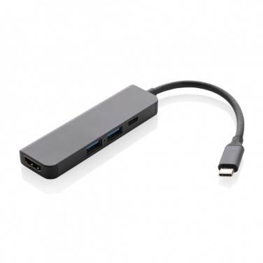 Logotrade liikelahja tuotekuva: Terra hub HDMI tulolla kierrätetystä alumiinista