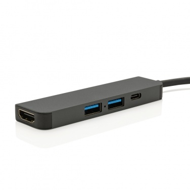 Logo trade liikelahjat mainoslahjat kuva: Terra hub HDMI tulolla kierrätetystä alumiinista